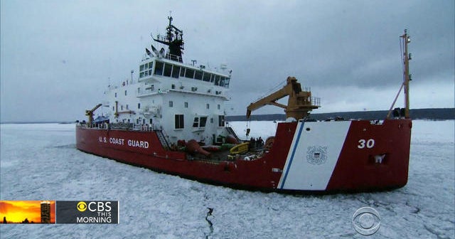 Coast Guard ice cutter clears way through frozen Great Lakes CBS News
