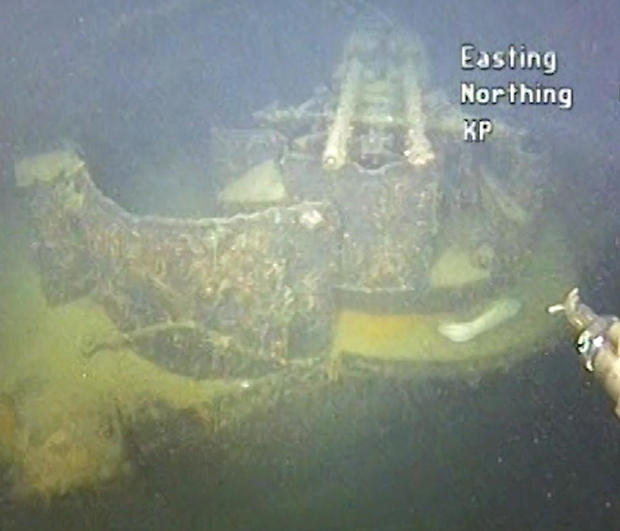An element of sunken German WWII warship cruiser "Karlsruhe" that had been observed 13 nautical miles from Kristiansand 