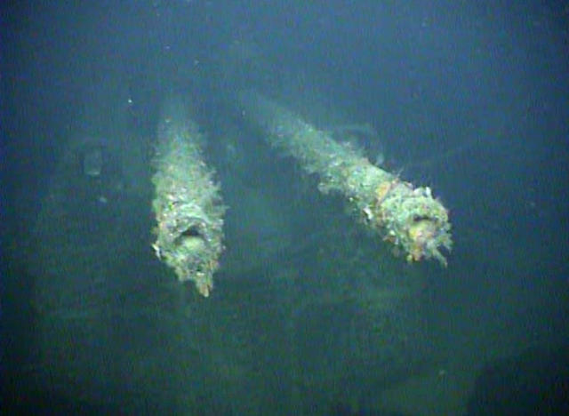 An element of sunken German WWII warship cruiser "Karlsruhe" that had been observed 13 nautical miles from Kristiansand 