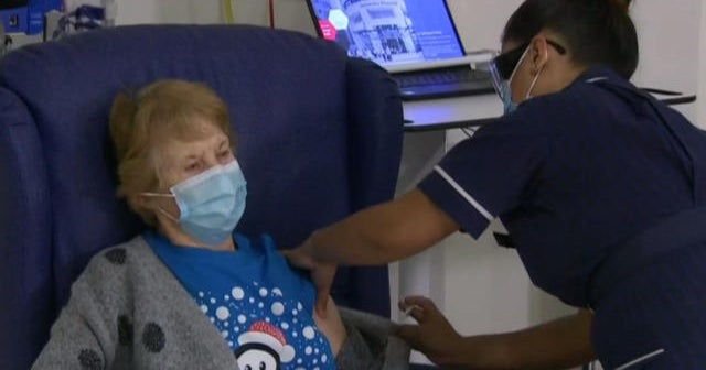 90-year-old woman becomes first to receive Pfizer COVID-19 vaccine in U.K.
