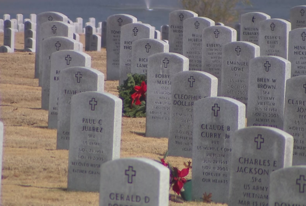 Wreaths at DFW National Cemetery 