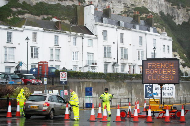 Port of Dover as EU countries impose a travel ban from the UK 