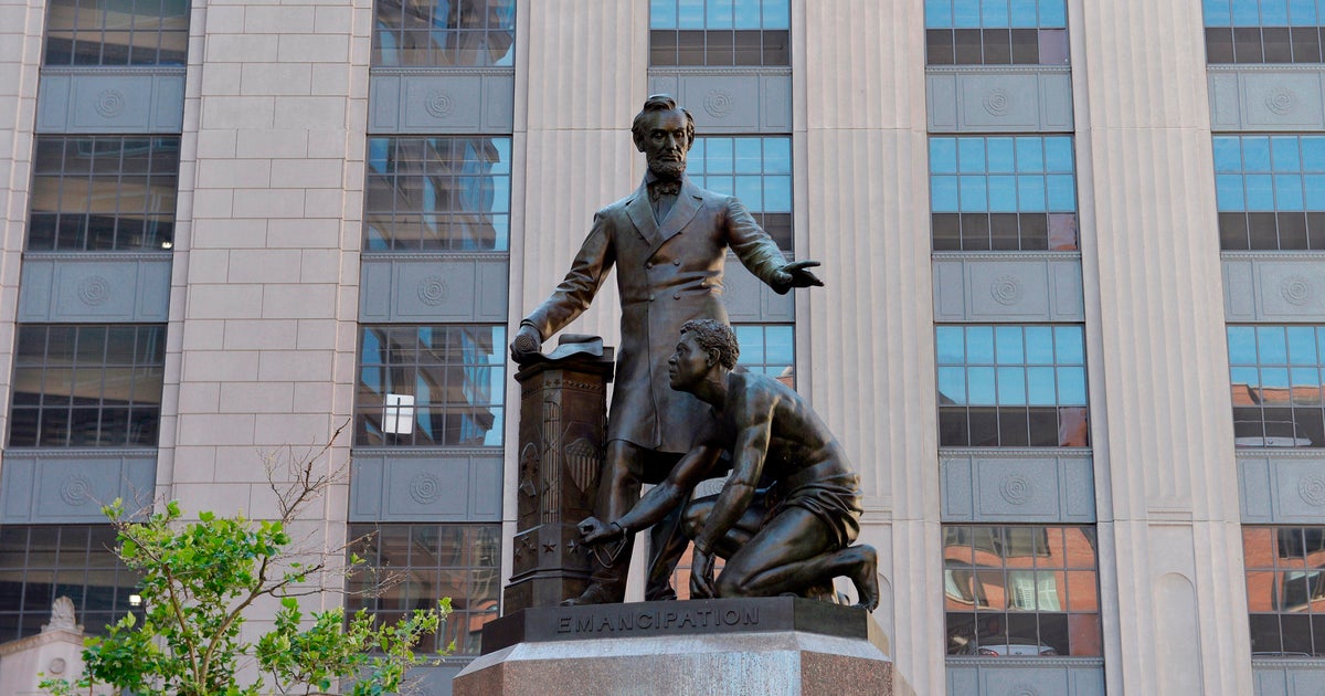 Statue of slave kneeling before Abraham Lincoln removed in Boston CBS