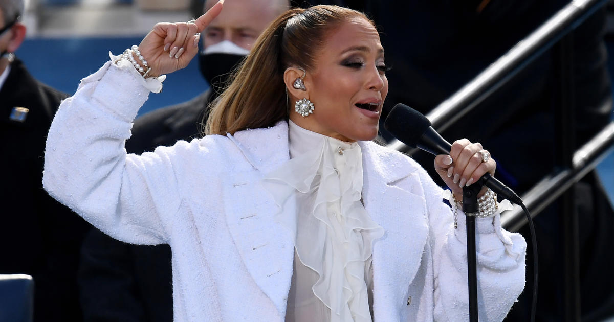 Jennifer Lopez speaks to the nation in Spanish during the opening presentation