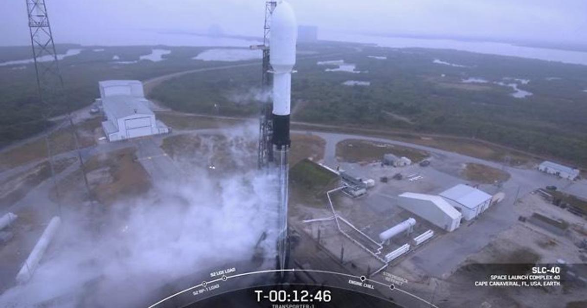 SpaceX Falcon 9 rocket with 143 satellites based on the weather