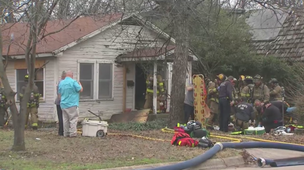 Fort Worth house fire aftermath 