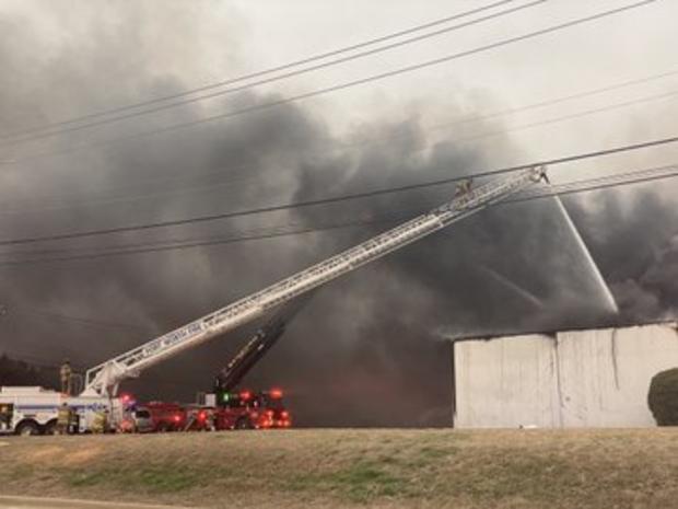 Foam recycling plant fire in Richland Hills 