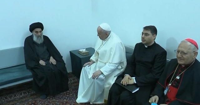 Pope Francis meets top Shia cleric on day two of historical visit Pope Francis meets top Shia cleric on day two of historical visit