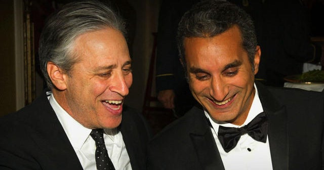 Jon Stewart offers advice to Egyptian counterpart Bassem Youssef