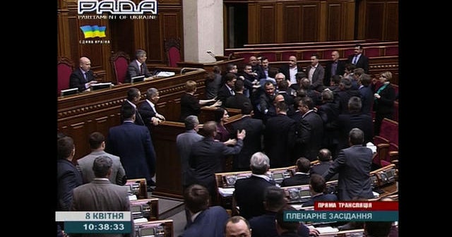 Ukrainian parliament breaks out in brawl