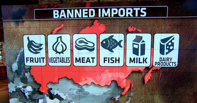 Russia bans U.S. and E.U. imports over Western sanctions