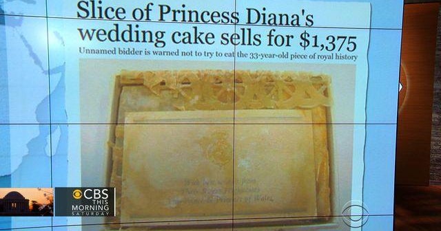 Headlines: Slice of Princess Diana&rsquo;s wedding cake sells for $1,375