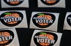 Georgia voter voting &mdash; I Voted sticker 