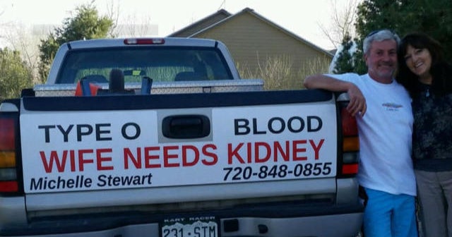 Husband turns truck into rolling plea for kidney donor