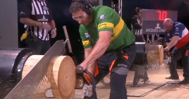 Australian man breaks lumberjacking records