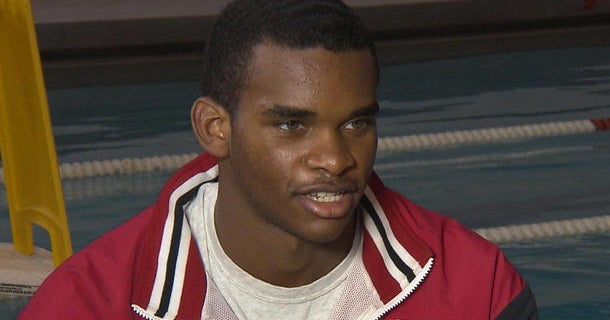 Swimming helps autistic teen