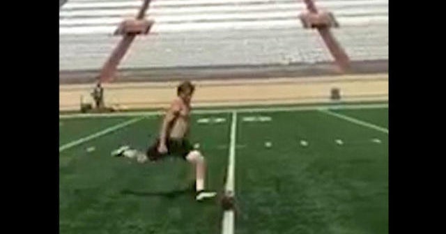 Watch Texas kicker makes 80 yard field goal CBS News