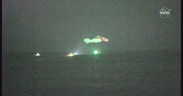 SpaceX conducts rare nighttime water landing of its Crew Dragon astronauts