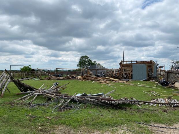 Tornado damage in Blum, Texas 