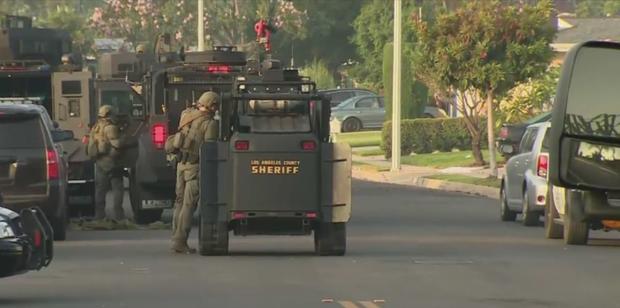 SWAT Standoff Continues With Vehicular Manslaughter Suspect Holed Up In Covina Home 
