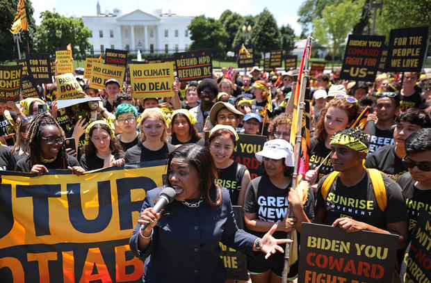 Climate Activists Protest Infrastructure Deal In Washington, DC 