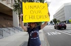 FILE PHOTO: People protest against the school mask mandate in Tampa 