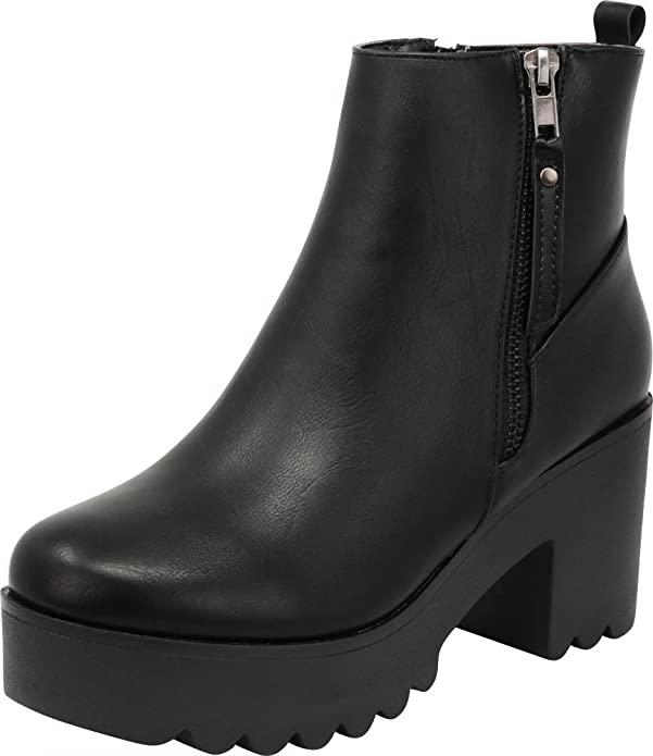 Cambridge Select lug sole platform ankle bootie 