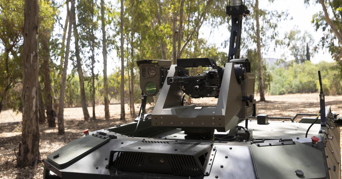 Remotely controlled armed robot to patrol borders and battlefields unveiled by Israeli firm