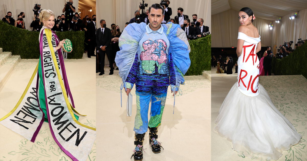 Met Gala celebrities use "In America" theme to make bold fashion statements  about social issues - CBS News