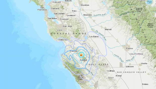 San Benito, Monterey County 3.8 earthquake, October 4, 2021. (USGS) 