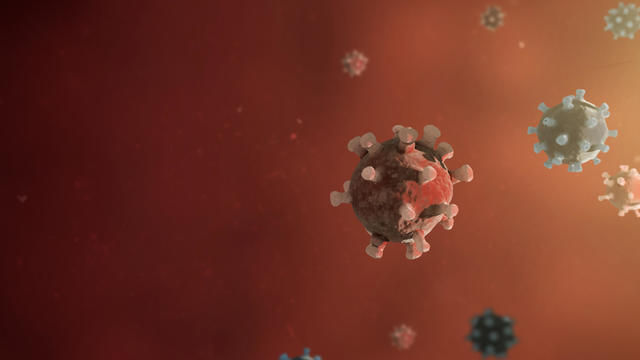 Twindemic - Coronavirus/ Covid-19 ands Flu Virus Cell Germs 
