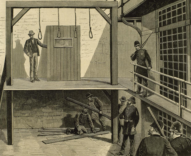 Preparing the execution of the anarchists August Spies, Albert Parsons, Adolph Fischer and George Engel. 