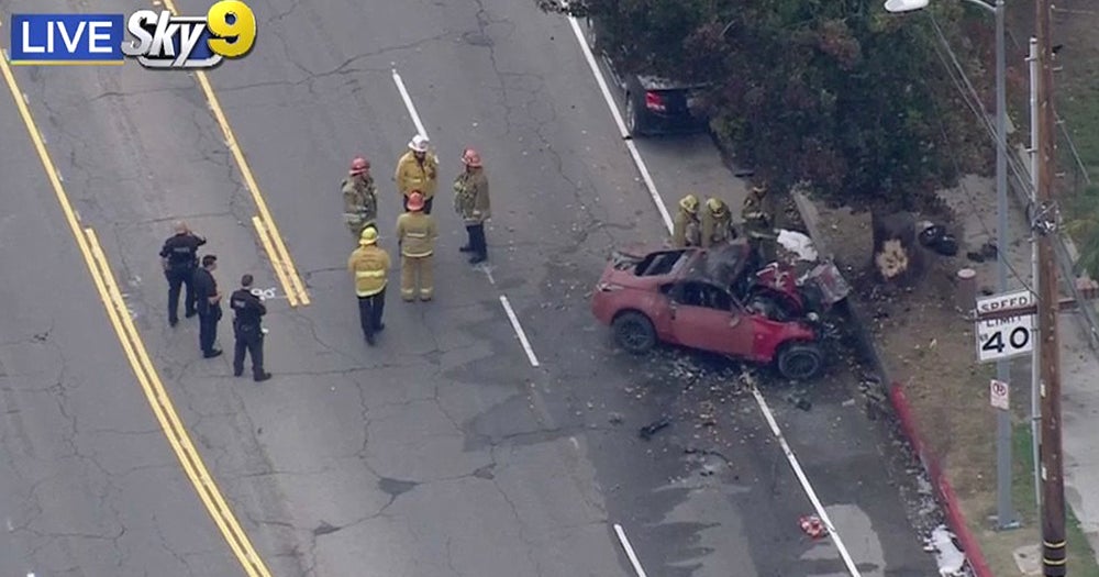 2 Hospitalized With Severe Burns After Fiery Crash In CBS Los Angeles