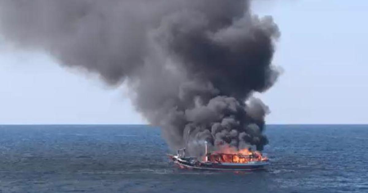 U.S. Navy rescues 5 Iranians from burning boat loaded with tons of illegal drugs