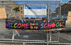 Welcome Back to School, Covid-19 signs, Saint Margaret Catholic Academy, Queens, New York 