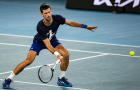 Serbian tennis player Novak Djokovic practices at Melbourne Park 