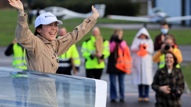 Belgian-British pilot Zara Rutherford lands in Belgium 