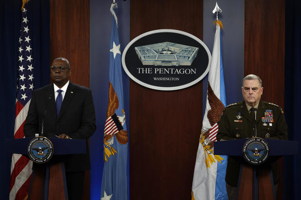 DOD Secretary Austin And Chairman Of The Joint Chiefs Milley Hold Briefing 