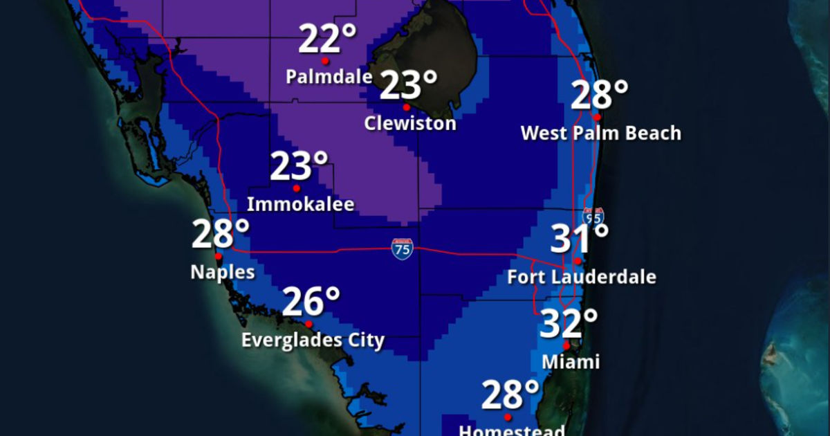 South Florida wind chill temperatures forecast to hit the 20s thumbnail