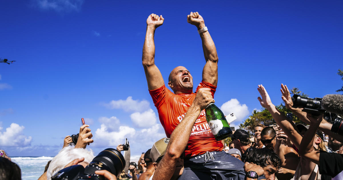 Days before 50th birthday, surfing legend Kelly Slater wins iconic event in Hawaii