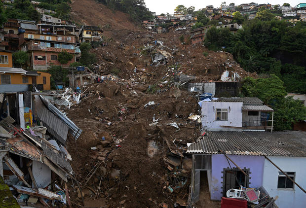 An area of Petropolis, Brazil, is seen February 17, 2022, after a mudslide. 