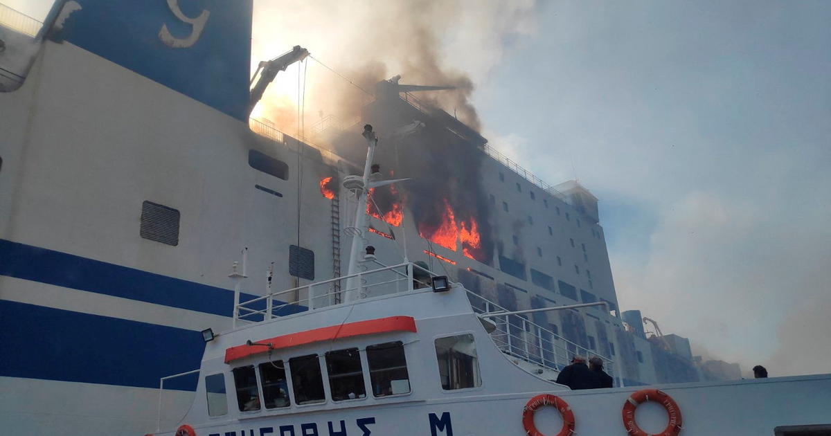 At least 11 missing as fire tears through packed ferry off Greece