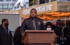 New York State Senator Brian Benjamin speaks during the 