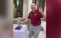 Dick Vitale rings "cancer-free" bell 