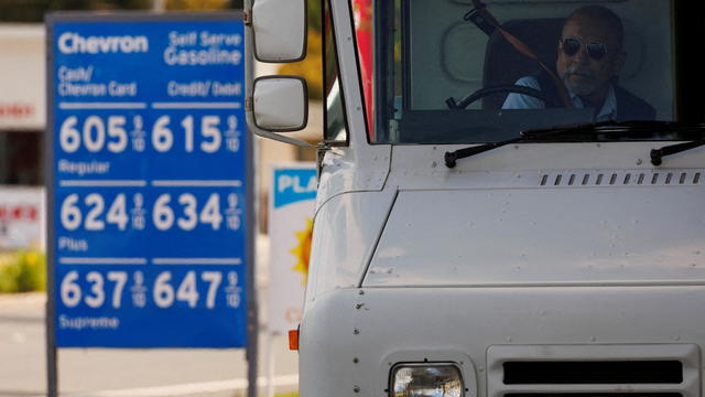 FILE PHOTO: Current gasoline prices are shonw in California 