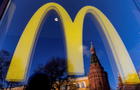 FILE PHOTO: A logo of the McDonald's restaurant is seen in the window in Moscow 